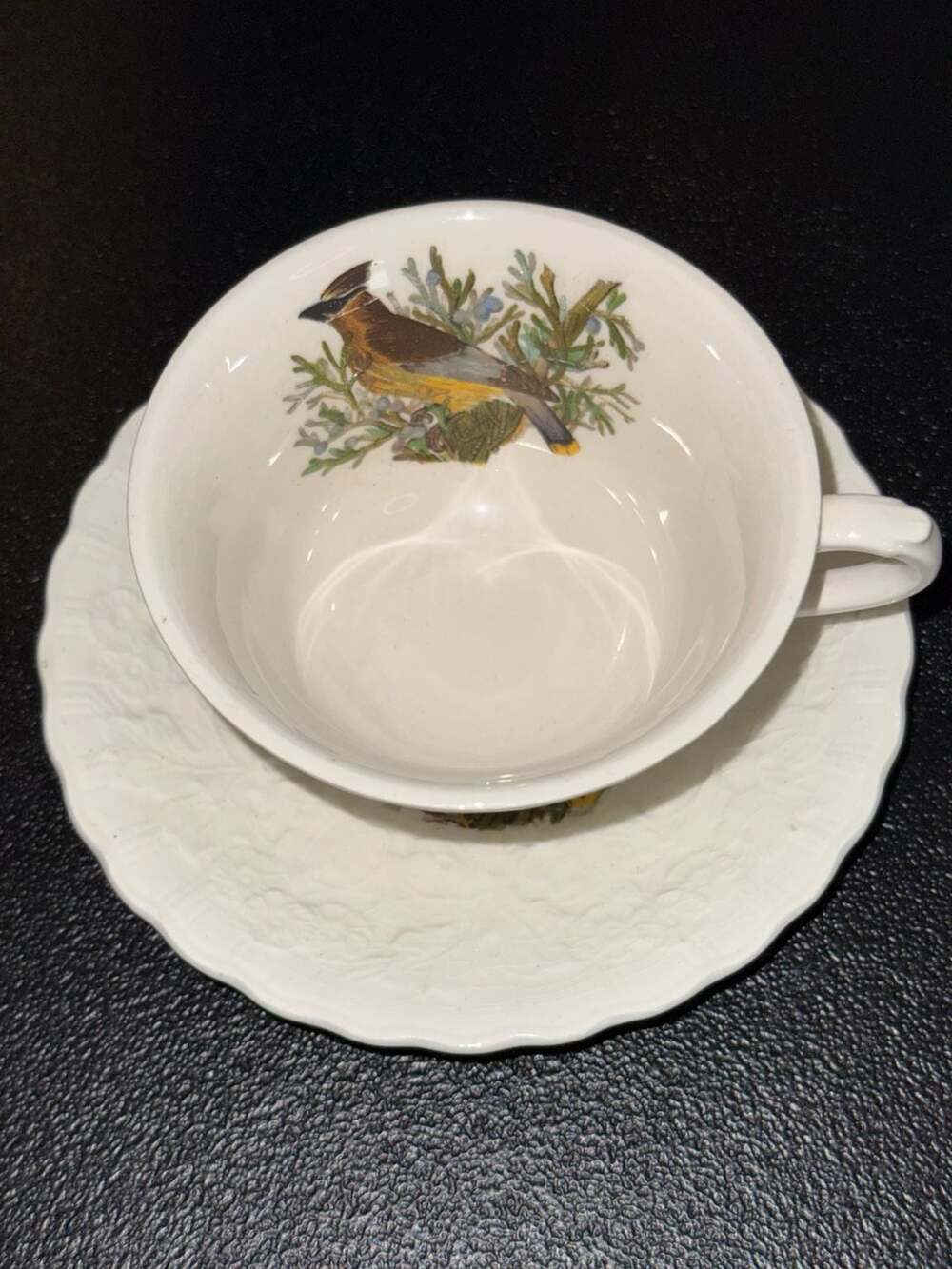 Vintage Alfred Meakin Audubon Birds of America #43 Cedar Bird Cup Saucer England